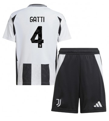 Juventus Federico Gatti #4 Primera Equipación Niños 2024-25 Manga Corta (+ Pantalones cortos)